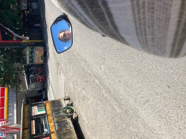 Rose on a motorbike.